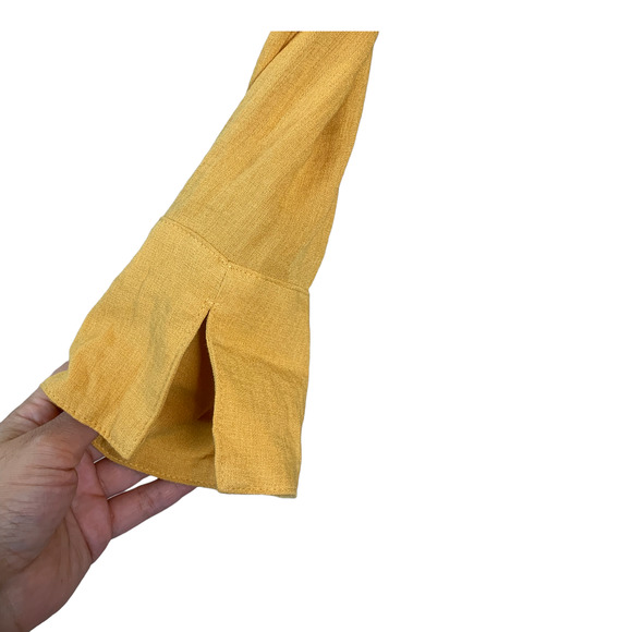 Peck & Peck yellow buttoned long sleeves tunic blouse size small - Picture 8 of 9